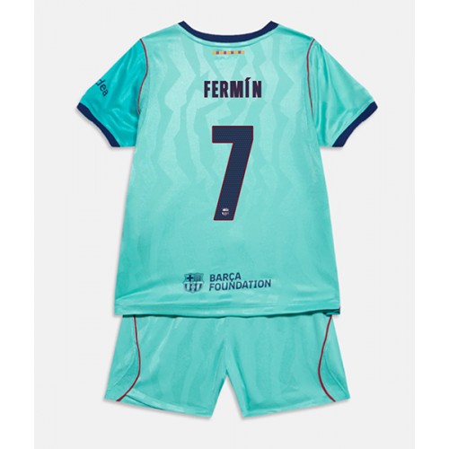 Barcelona Fermin Lopez #7 Replika Tredje Tröja Barn 2026-27 Kortärmad (+ Korta byxor)